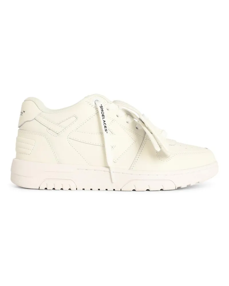 OFF-WHITE O.O.O.“ Weiße Lear-Sneaker White