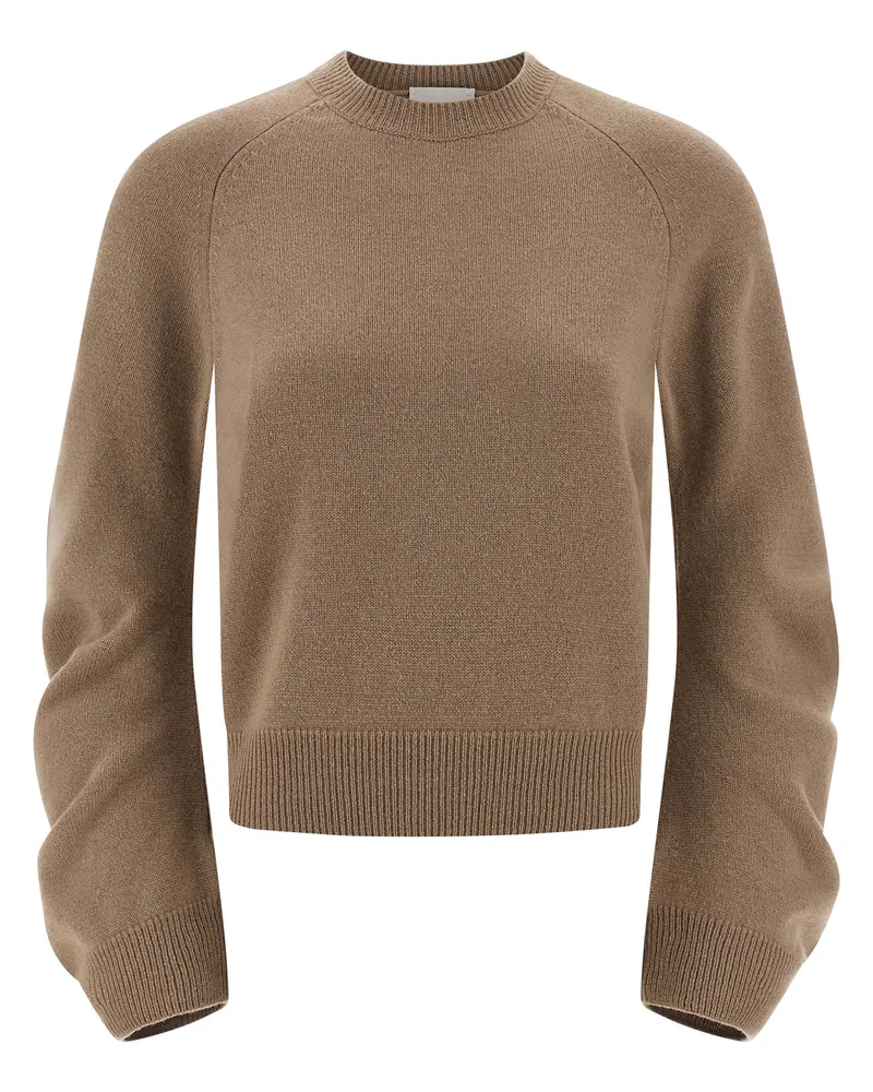 NUDE gebogener Ärmelpullover Beige