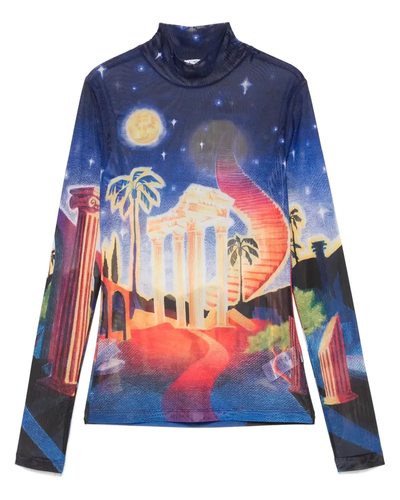 Casablanca Paris T -Shirt mit Druck Midnight