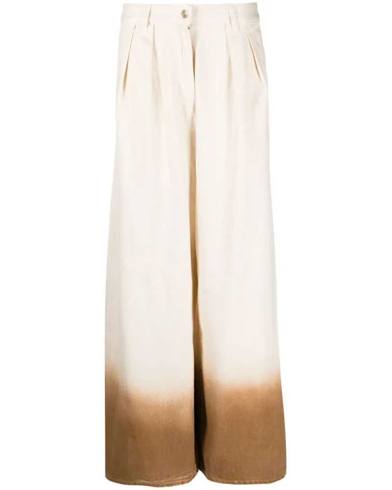 Alanui helle Farbtöne Denim -Baumwolljeans White