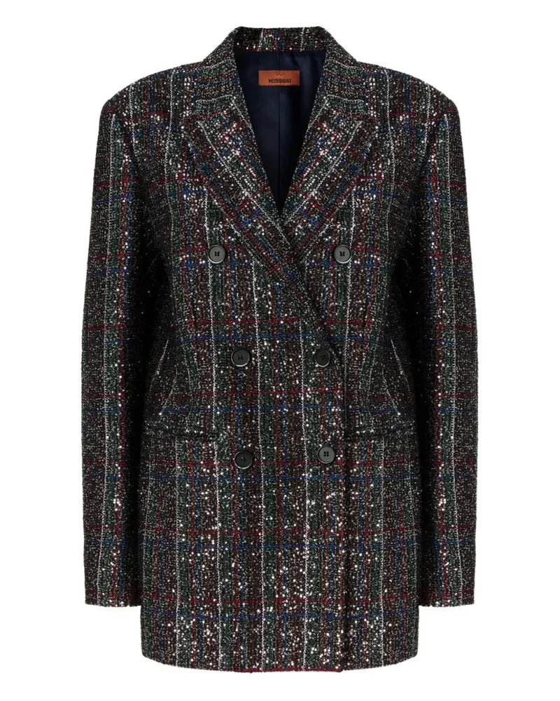 Missoni Zweireihiger Blazer mit Pailletten S91r4