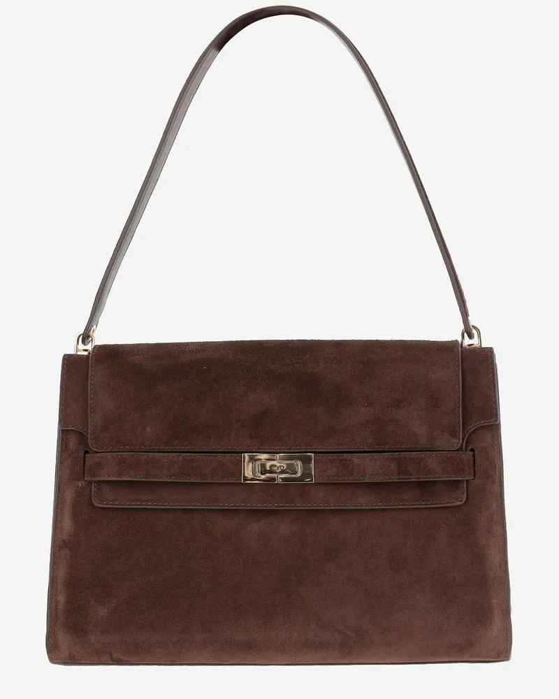 Tory Burch Lee Radziwill großer Wildlederbeutel Brown