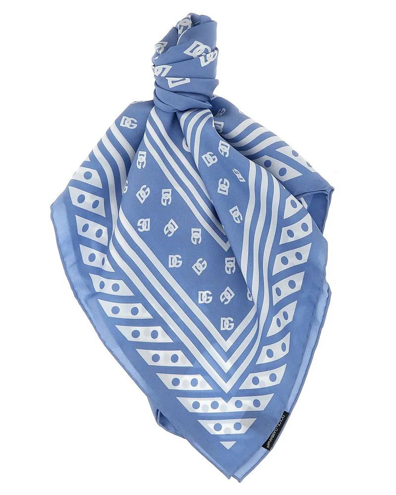 Dolce & Gabbana Logo -Schal Hellblau