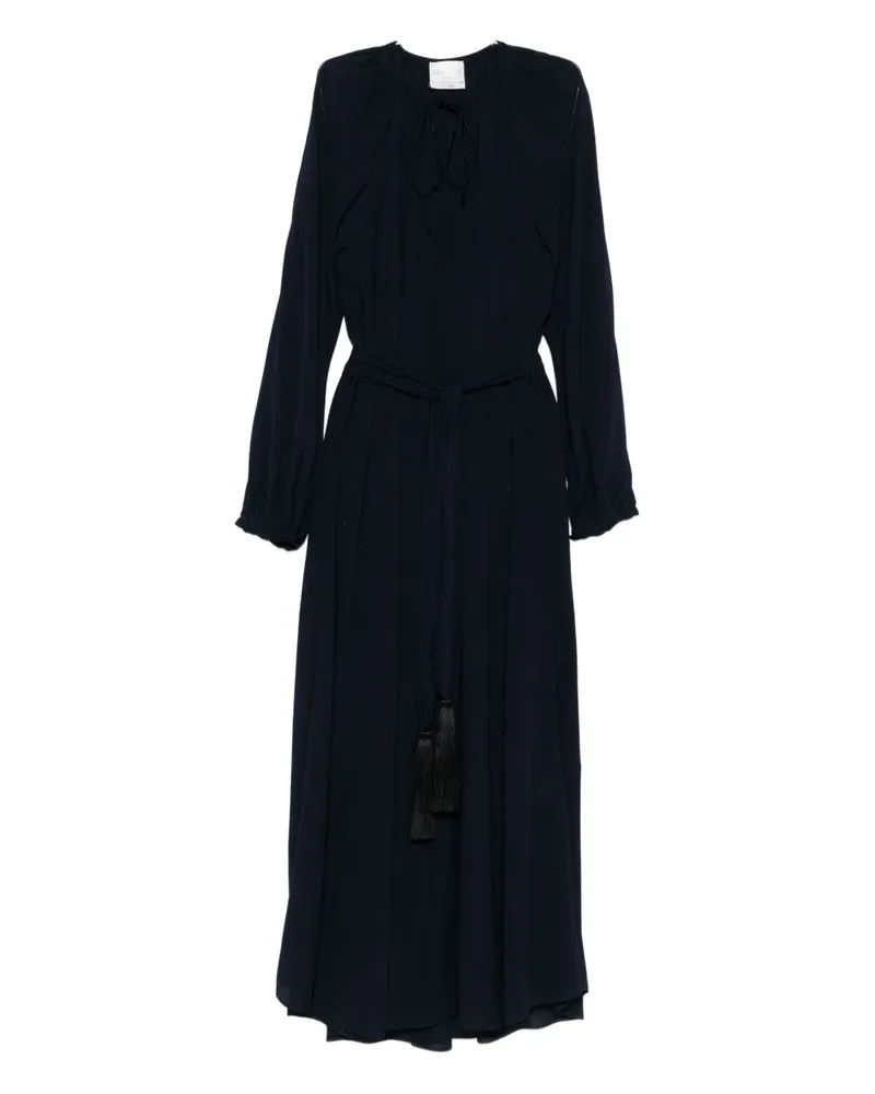 forte_forte Crepe de Chine Langes Kleid Blue