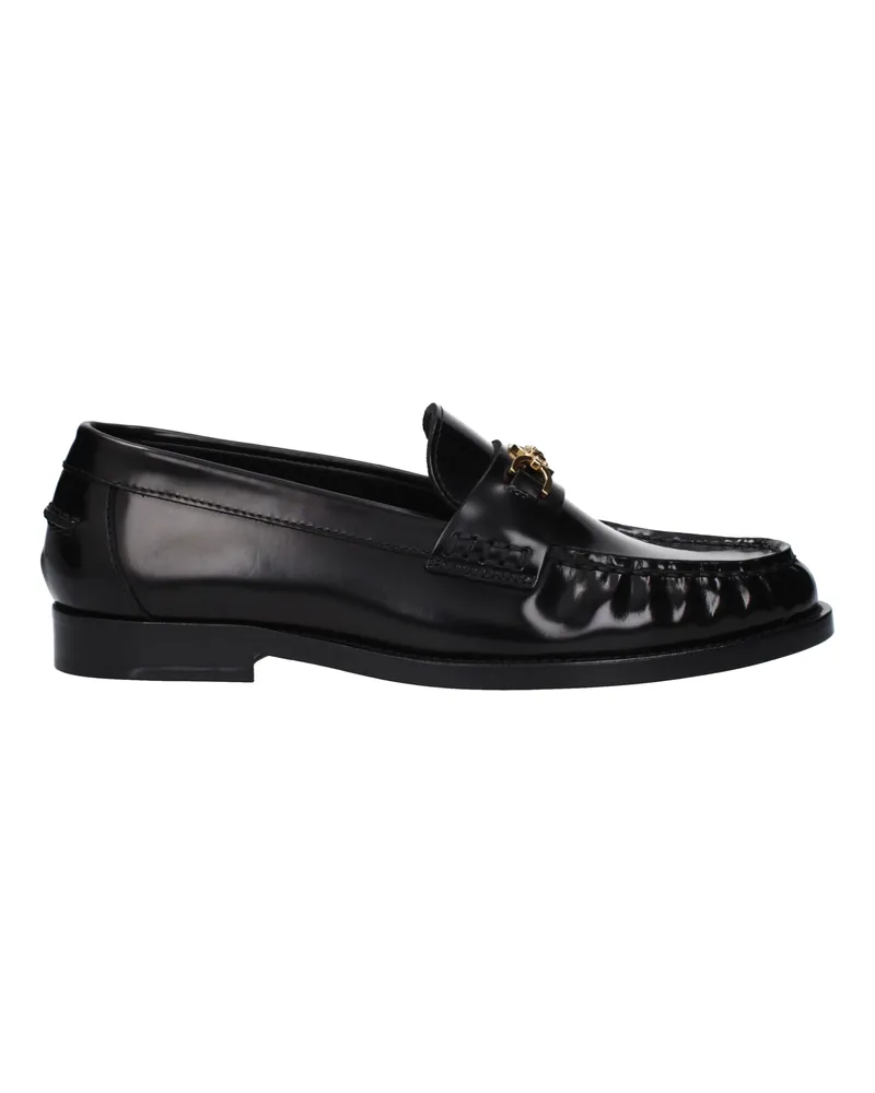 Versace Damens Schwarze Leder-Loafer -
