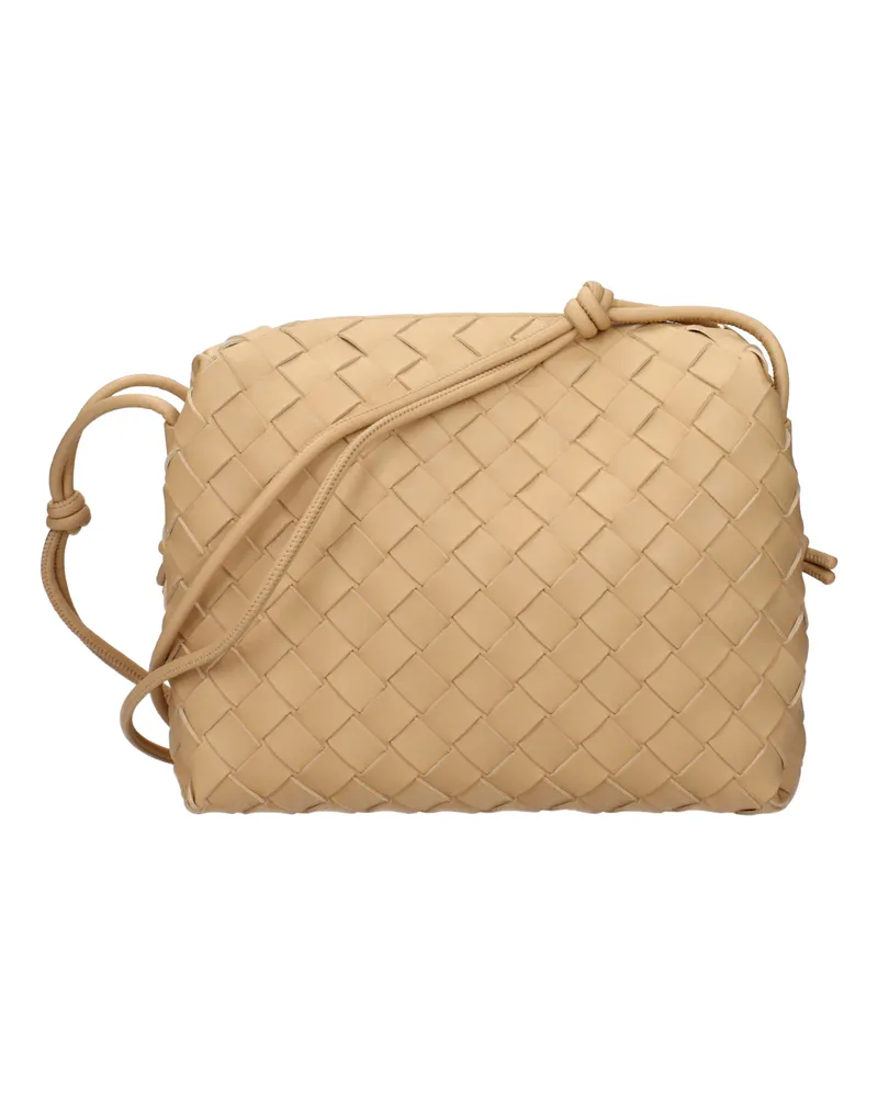 Bottega Veneta Damens Umhängetaschen aus beige/mandelfarbenem Leder -