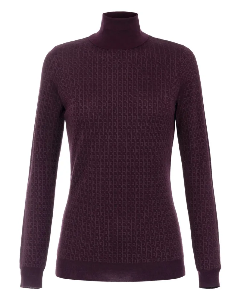 Elisabetta Franchi Wolle Mischung Schildkrötenhalspullover Bordeaux