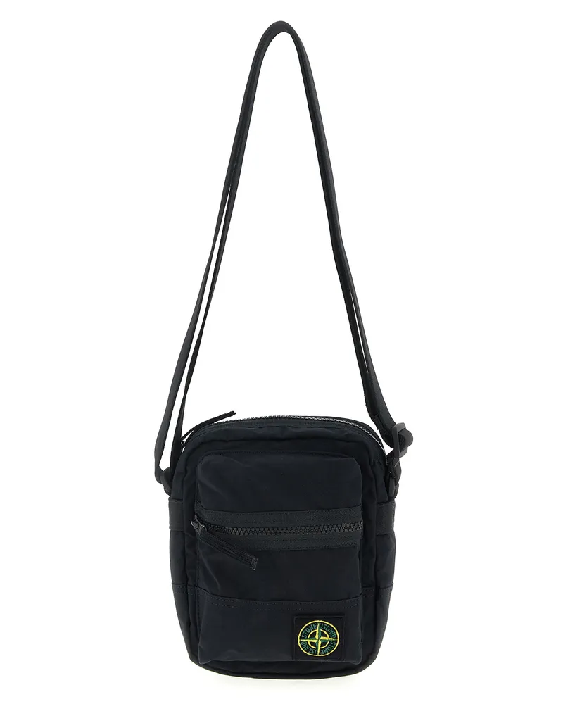 Stone Island Logo Abzeichen Crossbody Tasche Black