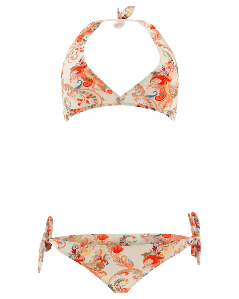 Etro Bikini mit Paisley Print White