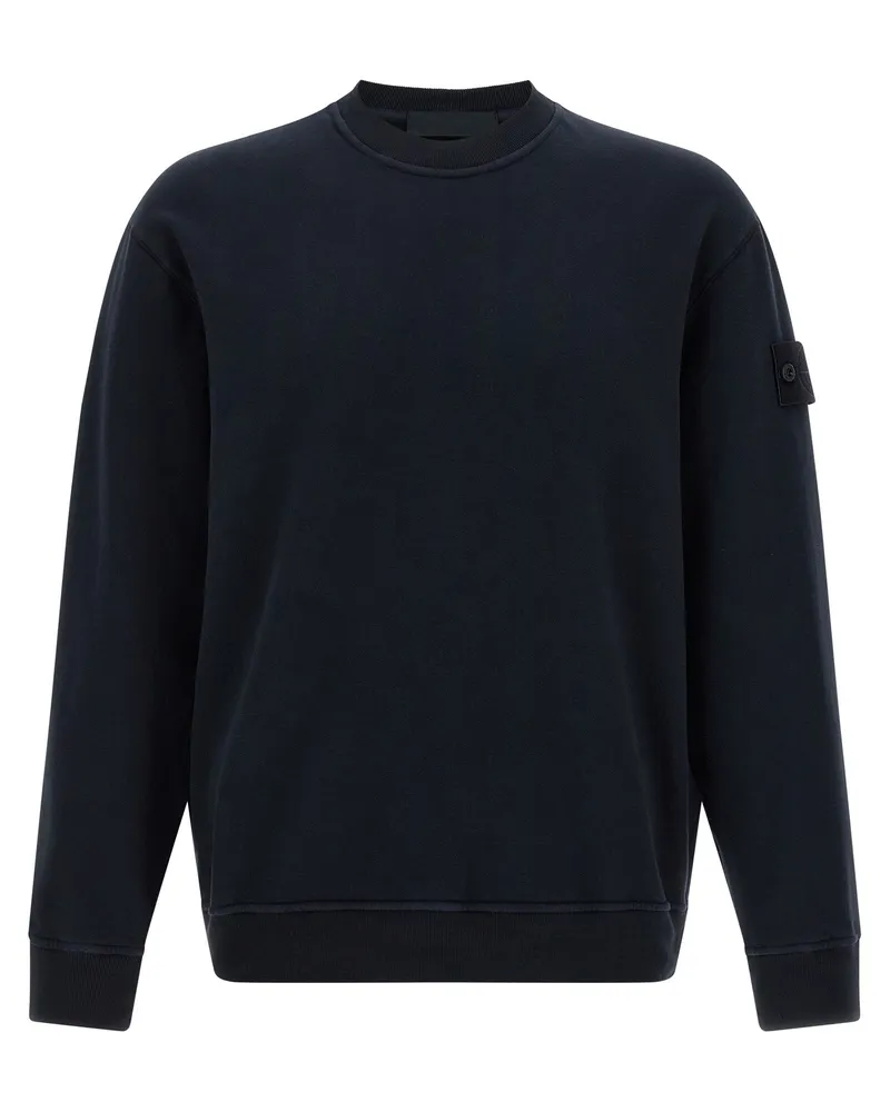 Stone Island Logo Abzeichen Sweatshirt Blue