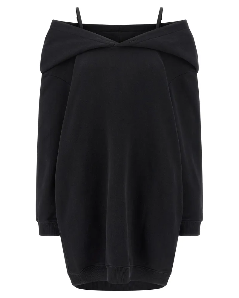 Maison Margiela von Schulterkleid mit Kapuze Black