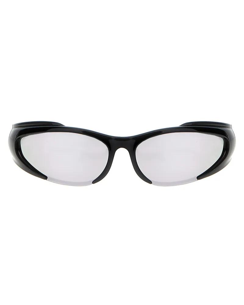 Balenciaga umgekehrter Xpander -Rechteck' Sonnenbrille Schwarz