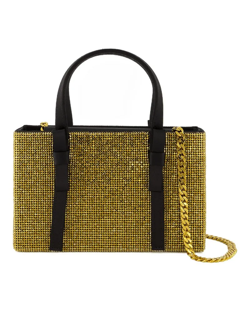 KARA Bow Midi Shopper Bag  Mesh Gold Gold