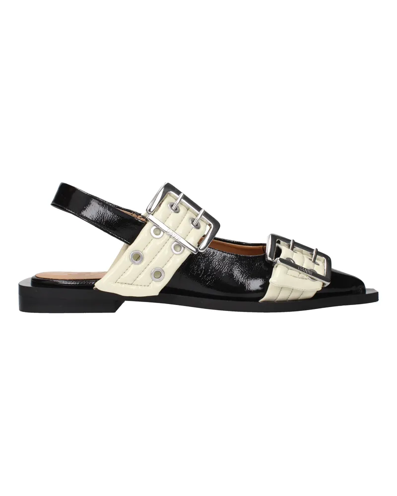 Ganni Damens Sandalen Polyurethan Schwarz/Beige -