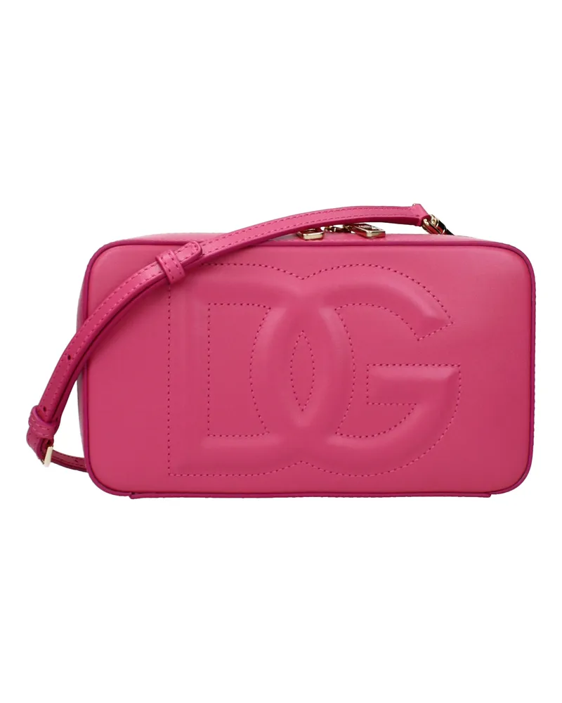 Dolce & Gabbana Dolce&Gabbana Damens Umhängetaschen Fuchsia/Lila Leder -