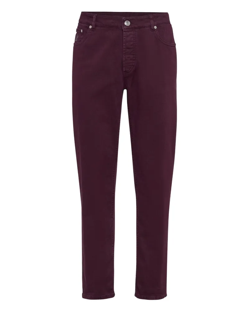 Brunello Cucinelli Baumwollhose Bordeaux