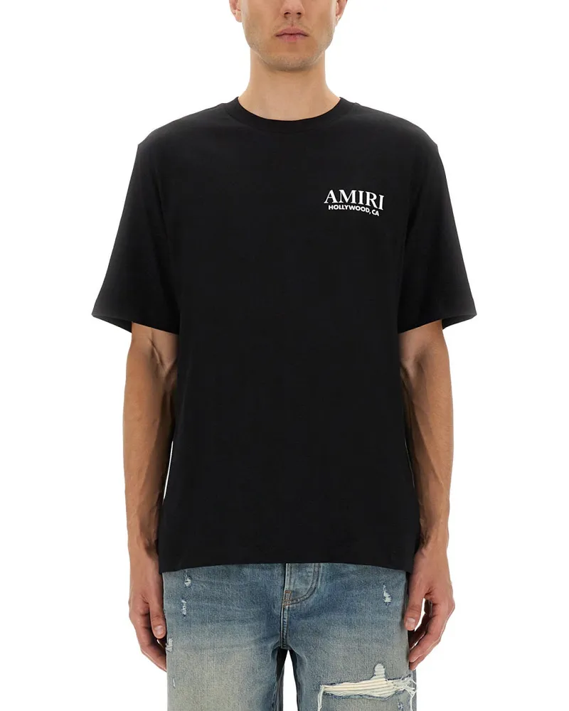 Amiri Bones gestapeltes Druck -T -Shirt Black
