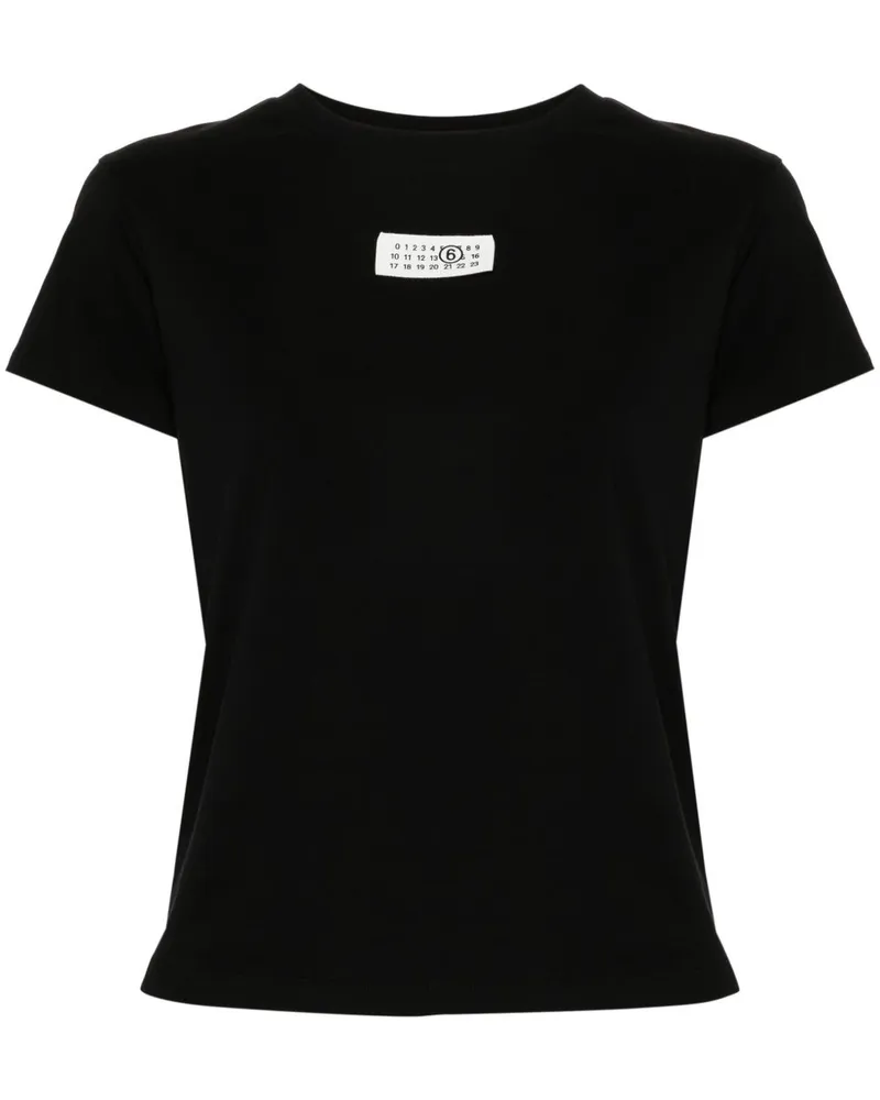 Maison Margiela Logo Baumwoll -T -Shirt Black