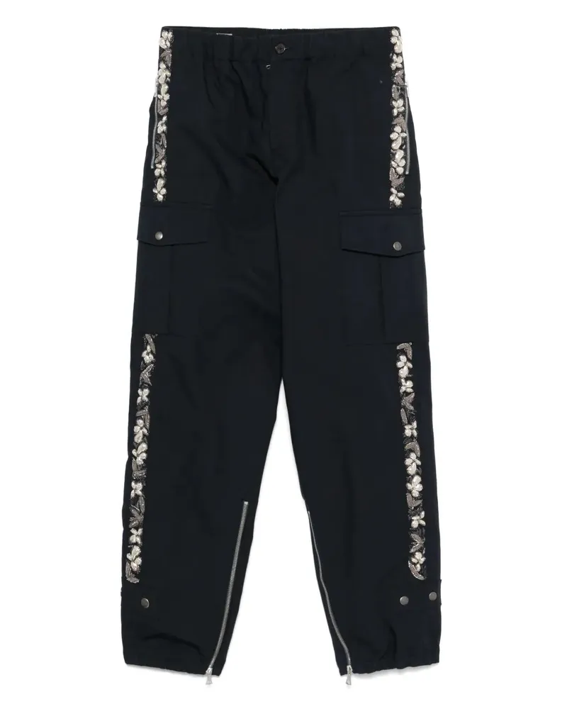 Dries van Noten DRIES VAN NERN PEBB GD EMB 1146 M.W. Pants Nav Navy