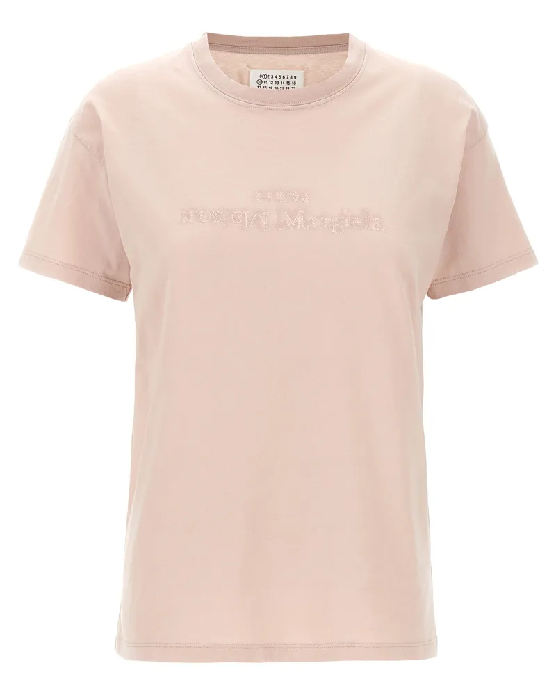 Maison Margiela Logo Stickhemd Rosa