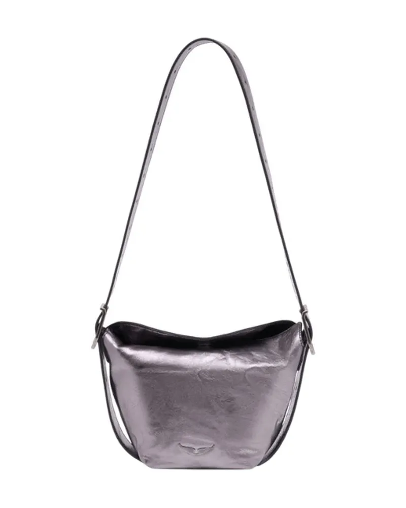 Zadig & Voltaire Baby Jane Vintage Umhängetasche  Leder Silber Silver