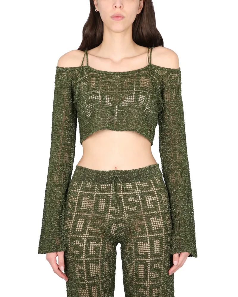 GCDS Monogramm Macrame Top Military