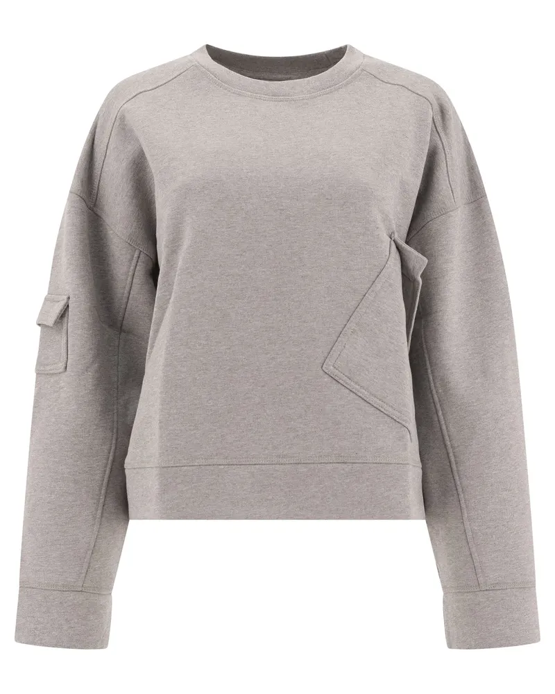 Ganni schwerer Terry Drop Schulterschweiß Grey