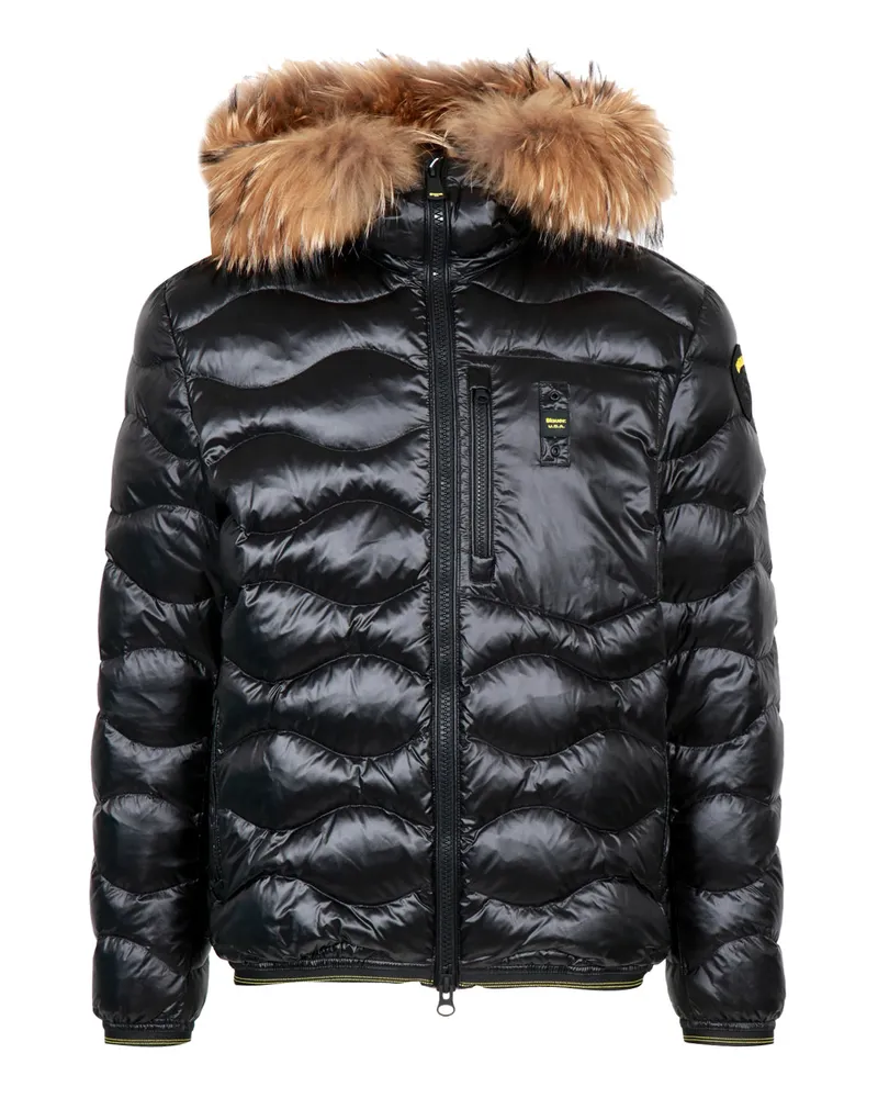 Blauer Mäntel Schwarz Black