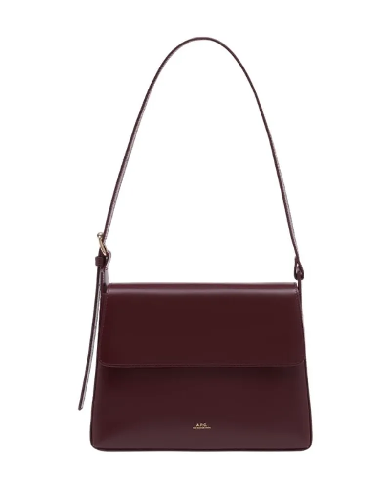 A.P.C. Umhängetasche „Virginie“ mit Klappe  Leder Rot Rot