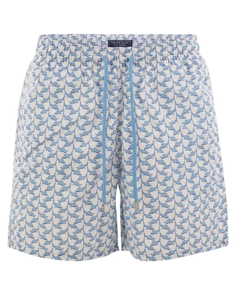 Vilebrequin Moorea gemusterte Strandshorts White