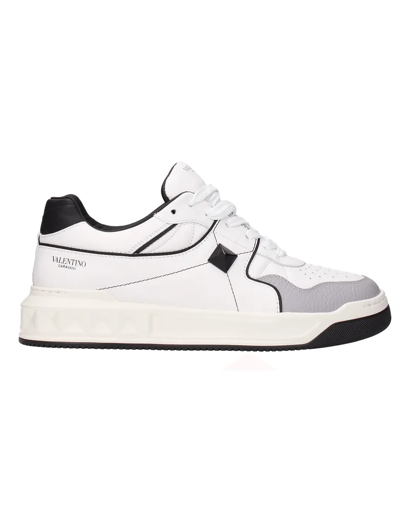 Valentino Garavani Herrens Sneakers Weiß/Schwarzes Leder -