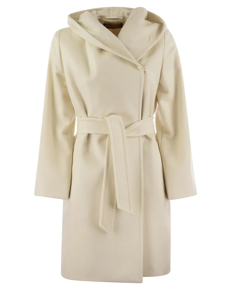 Max Mara Newmang Wollmantel mit Kapuze White