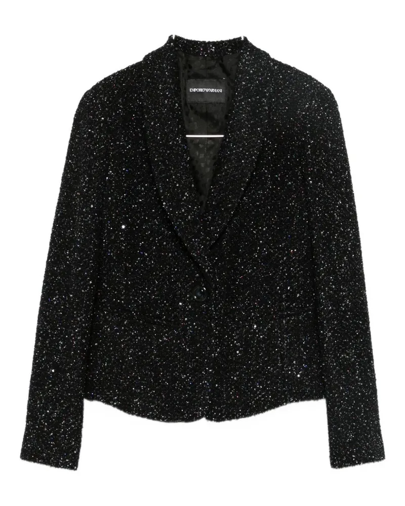 Emporio Armani Lurex Einreihige Jacke Black