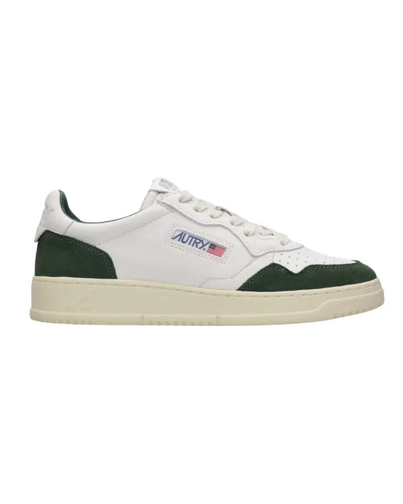 AUTRY Sneakers Medalist Low Man Weiß und Flaschengrün Wht