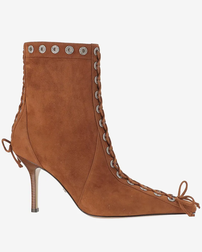 Mach & Mach Lederstiefel mit Dekorationen Brown