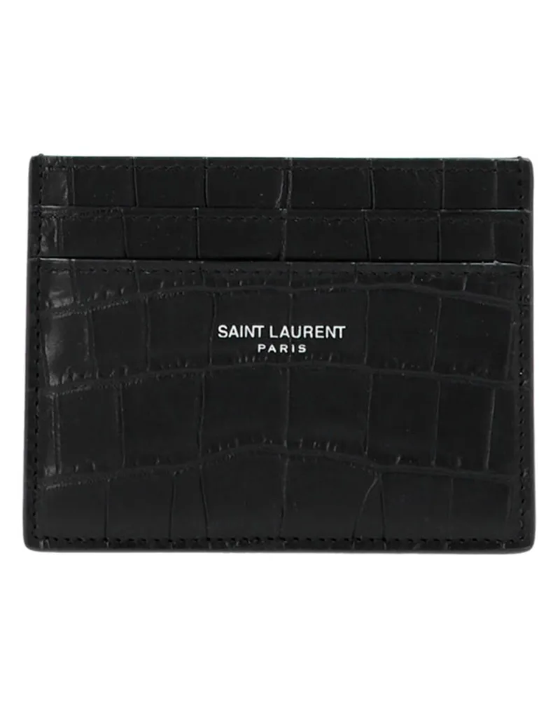 Saint Laurent Logo -Kartenhalter Schwarz