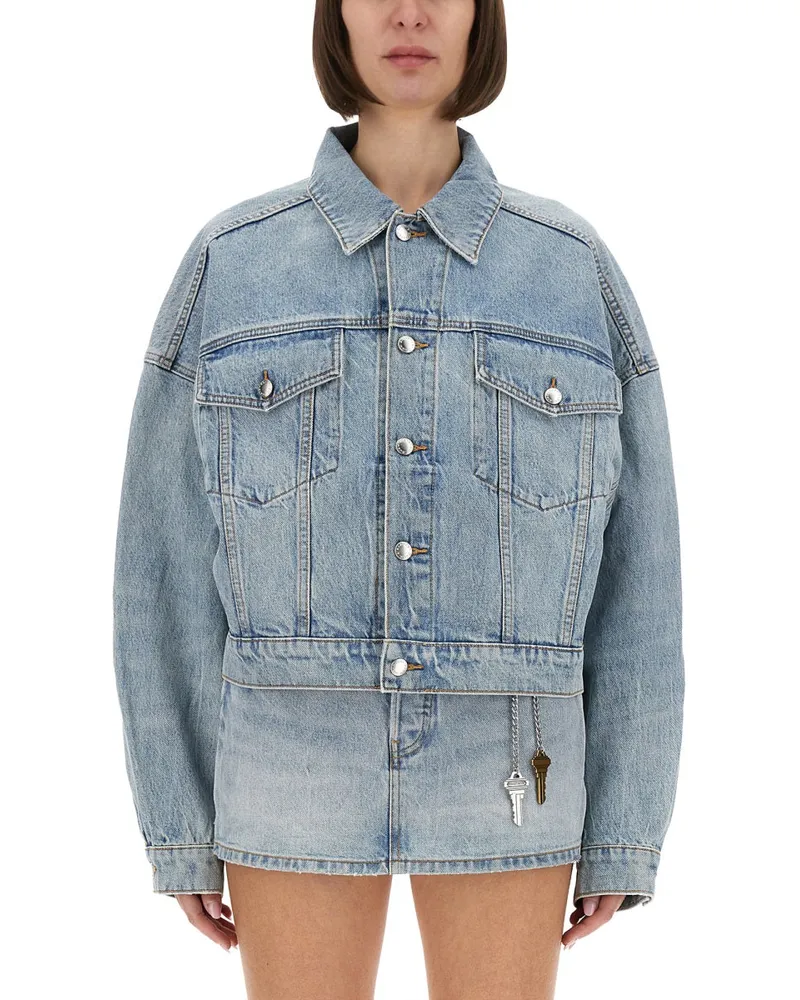 Alexander Wang Denim Clip auf Trucker Jacke Denim