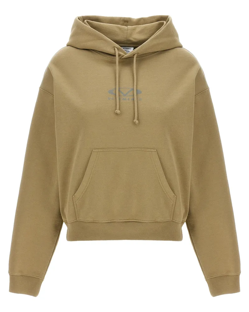 VETEMENTS Oval Logo' Hoodie Beige