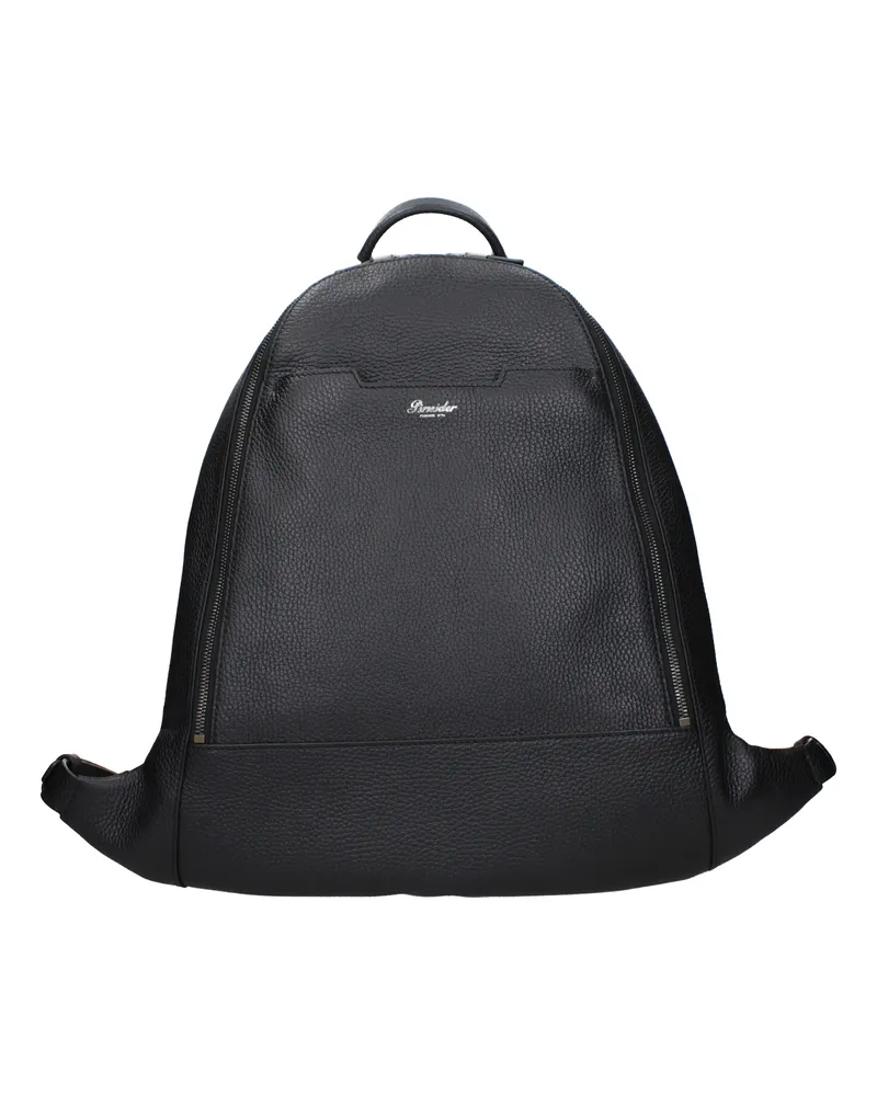 Pineider Herrens Lederrucksäcke und Messenger Bags Schwarz -