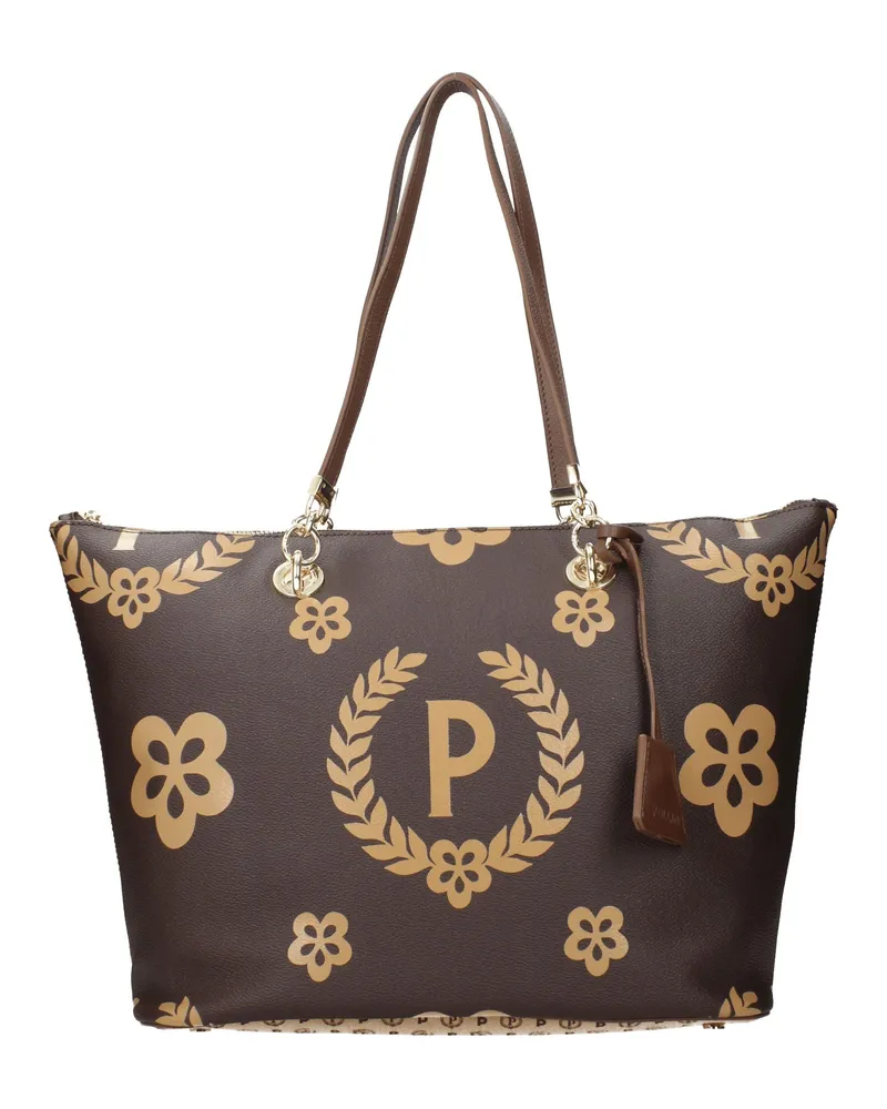 Pollini Damens Umhängetaschen PVC Braun/Creme -