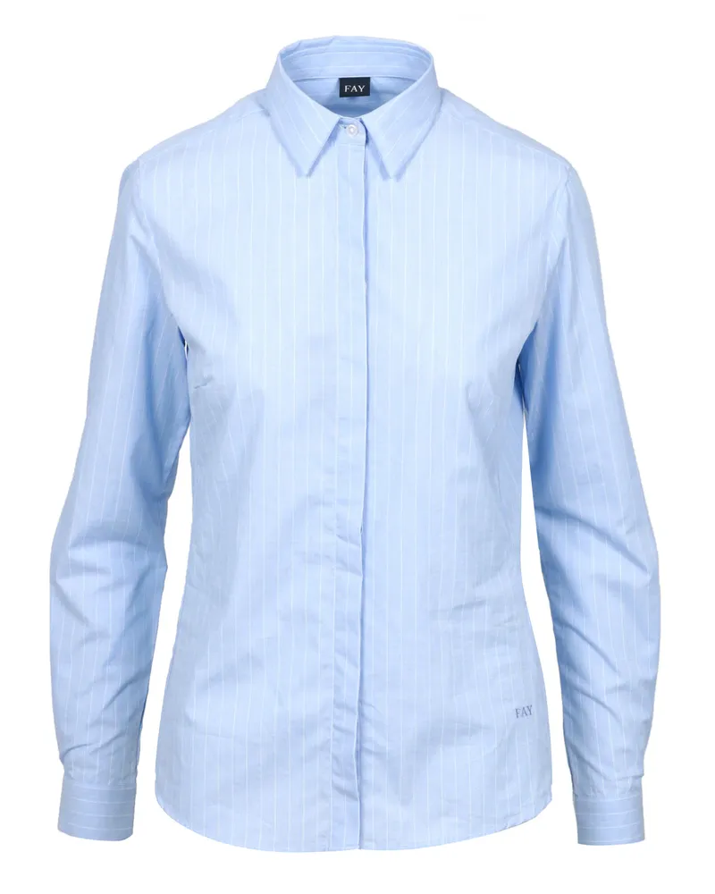 Fay Shirts Celeste+bianco