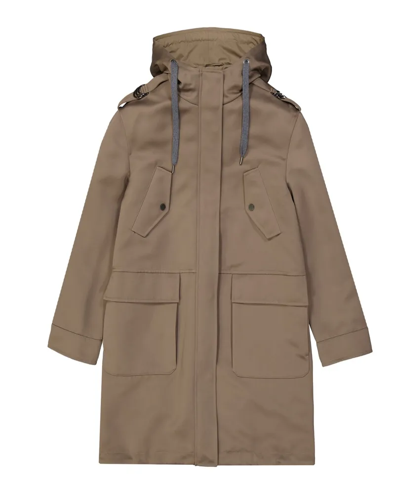 Brunello Cucinelli Blend Cotton Parka Braun