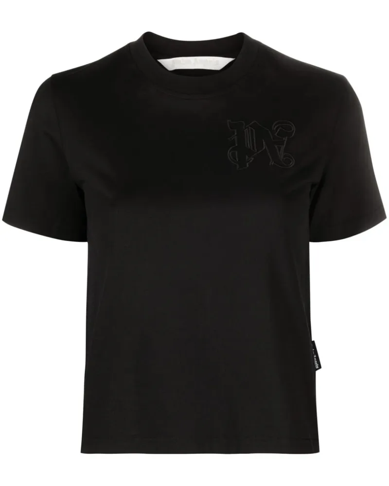 Palm Angels Logo Baumwoll -T -Shirt Black