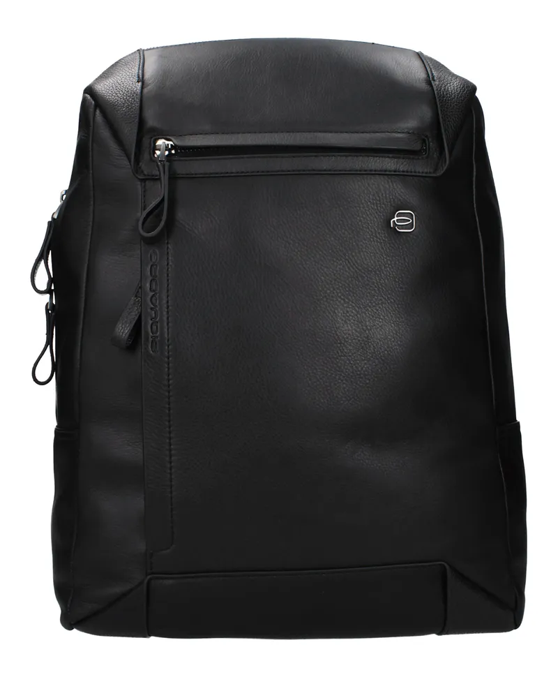 Piquadro Herrens Rucksäcke und Gürteltaschen aus Leder in Schwarz -