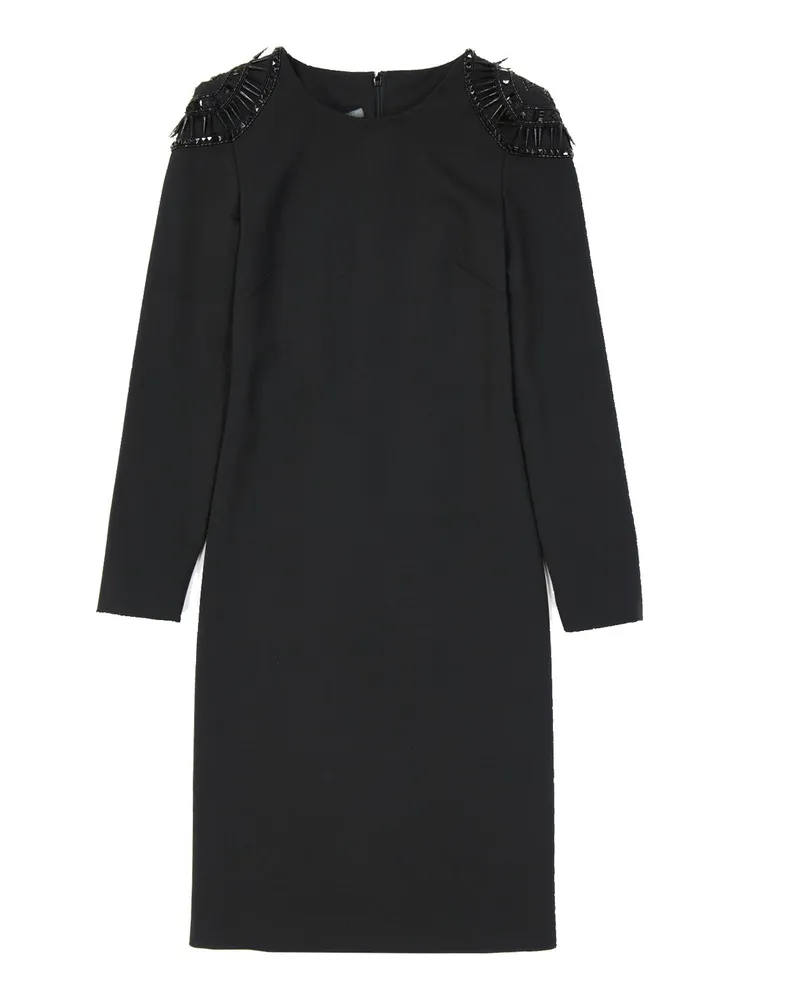 Alberta Ferretti Wolle Mischkleid Black