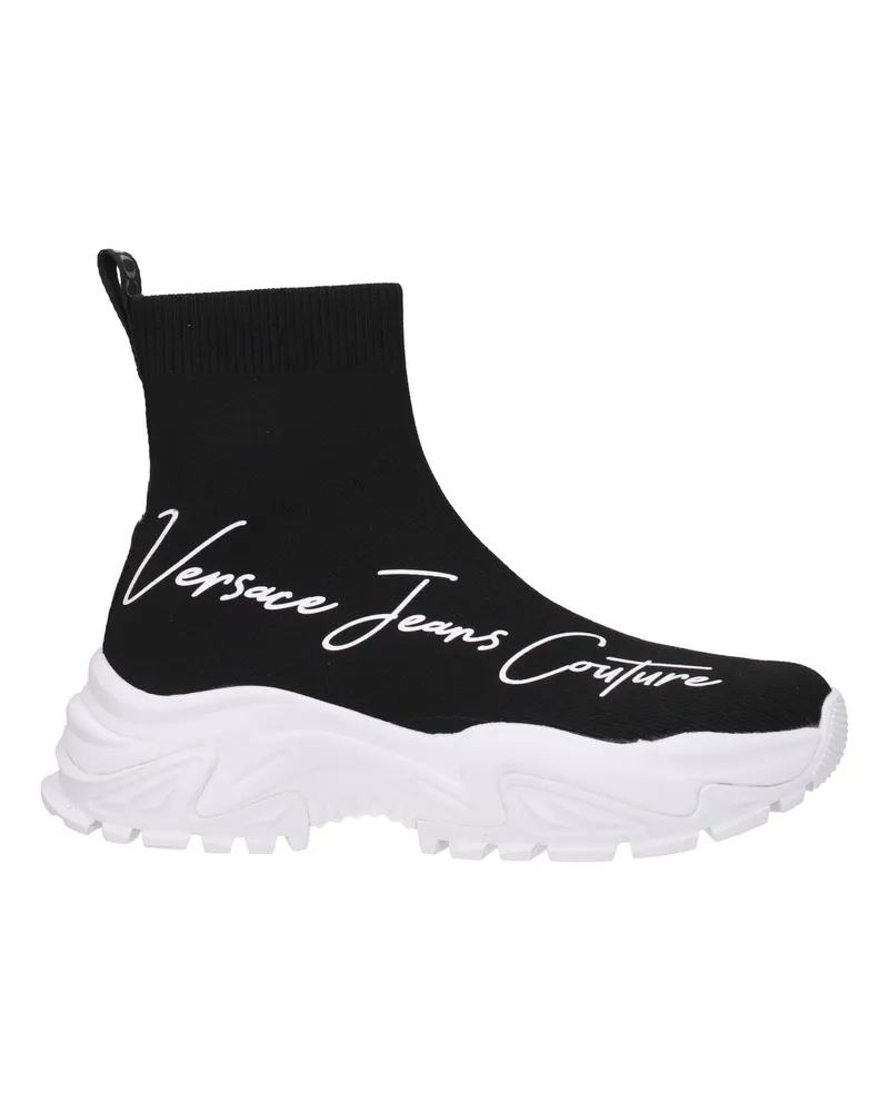 Versace Jeans Couture Damens Sneakers Stoff Schwarz/Weiß -