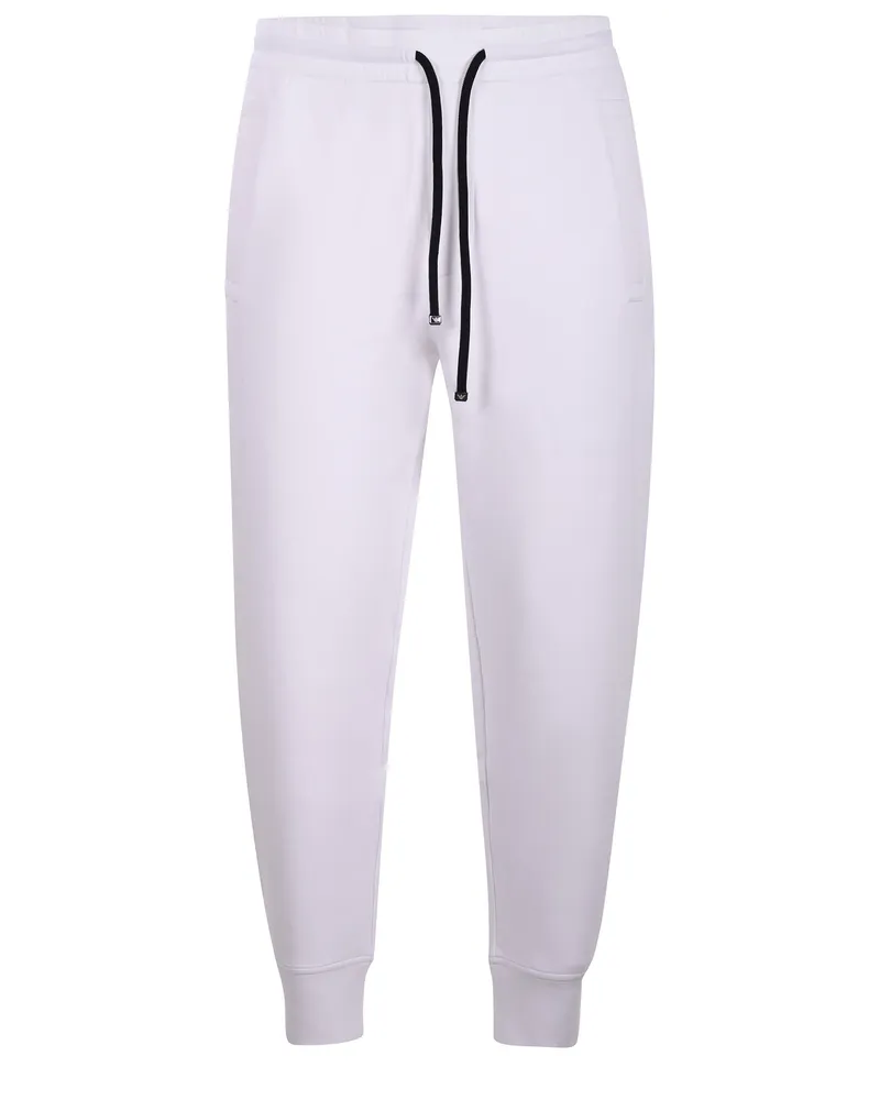 Emporio Armani Cotton Blend Jogging Hosen White