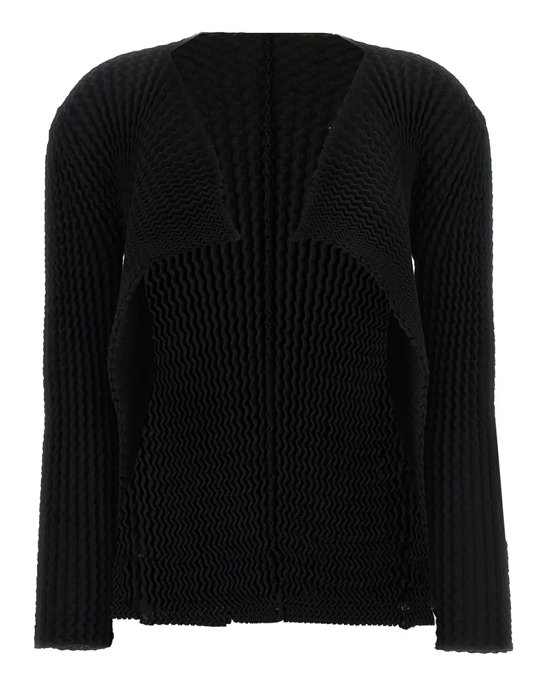 Issey Miyake schwammige' Strickjacke Black