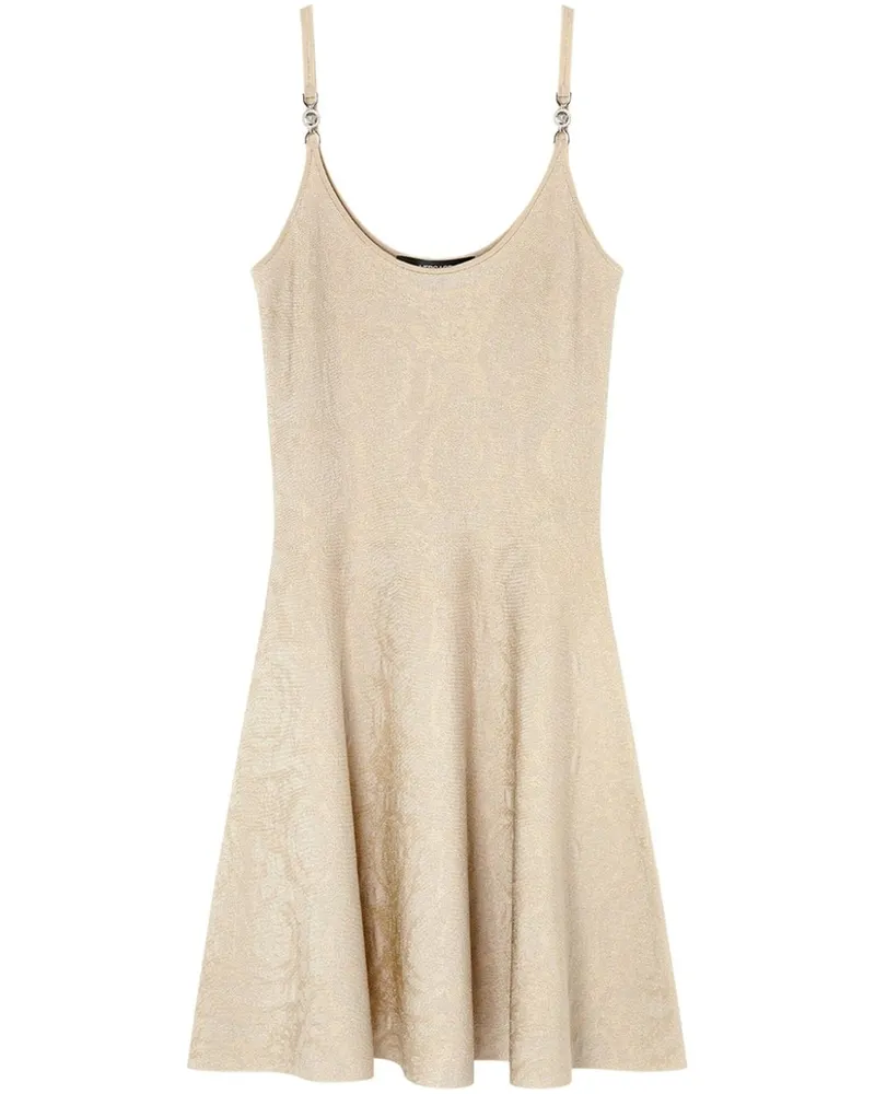 Versace Barocco Textur kurzes Kleid Beige