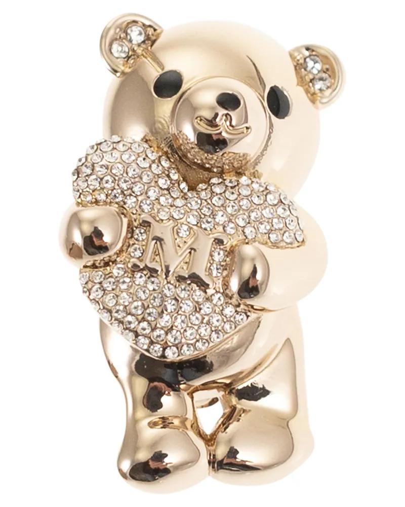 Max Mara Brosche mit Bärenmotiv aus glänzendem Metall Antique